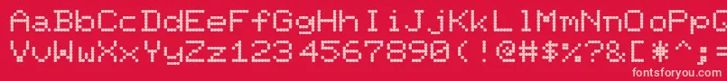 PixelScreenFontLight Font – Pink Fonts on Red Background
