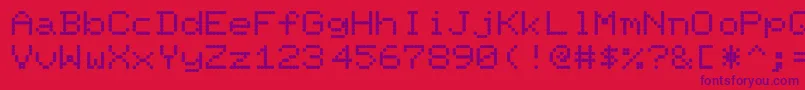 PixelScreenFontLight Font – Purple Fonts on Red Background