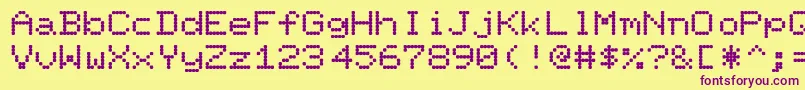 fuente PixelScreenFontLight – Fuentes Moradas Sobre Fondo Amarillo