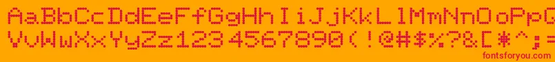 PixelScreenFontLight Font – Red Fonts on Orange Background