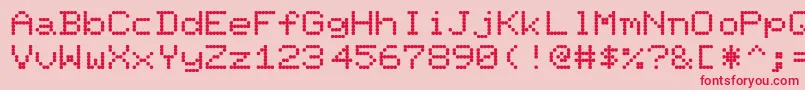 Czcionka PixelScreenFontLight – czerwone czcionki na różowym tle