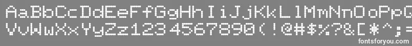 PixelScreenFontLight-fontti – valkoiset fontit harmaalla taustalla