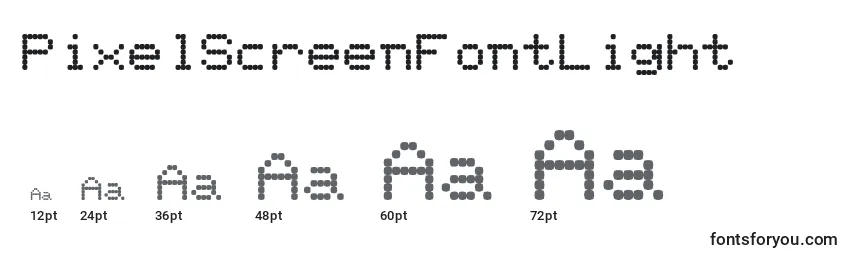 Rozmiary czcionki PixelScreenFontLight