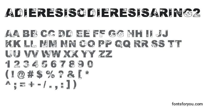A fonte AdieresisOdieresisAring2 – alfabeto, números, caracteres especiais