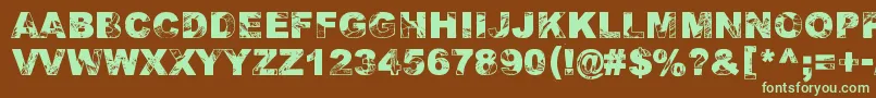 AdieresisOdieresisAring2 Font – Green Fonts on Brown Background