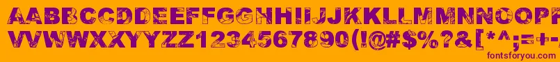 AdieresisOdieresisAring2-Schriftart – Violette Schriften auf orangefarbenem Hintergrund
