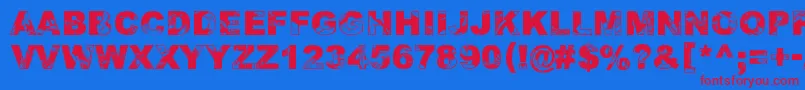 フォントAdieresisOdieresisAring2 – 赤い文字の青い背景