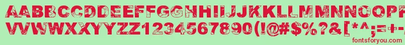 AdieresisOdieresisAring2 Font – Red Fonts on Green Background