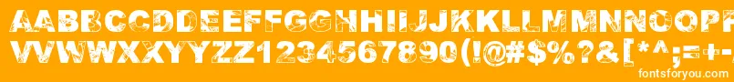 AdieresisOdieresisAring2-Schriftart – Weiße Schriften auf orangefarbenem Hintergrund