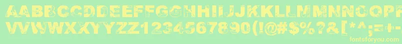 AdieresisOdieresisAring2 Font – Yellow Fonts on Green Background
