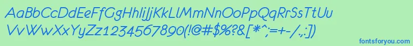 EurofurenceItalic Font – Blue Fonts on Green Background
