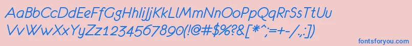 EurofurenceItalic Font – Blue Fonts on Pink Background