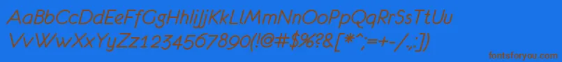 Police EurofurenceItalic – polices brunes sur fond bleu