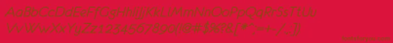 EurofurenceItalic Font – Brown Fonts on Red Background