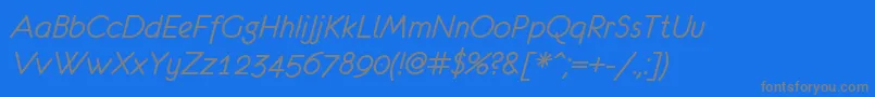 Czcionka EurofurenceItalic – szare czcionki na niebieskim tle