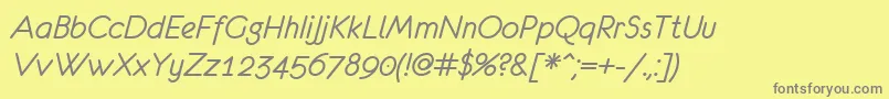 EurofurenceItalic Font – Gray Fonts on Yellow Background