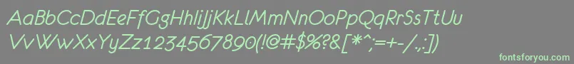 EurofurenceItalic Font – Green Fonts on Gray Background