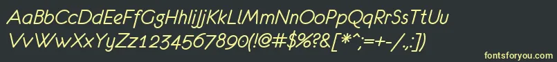 EurofurenceItalic Font – Yellow Fonts on Black Background