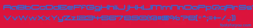 フォントTroglodyte – 赤い背景に青い文字