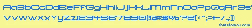 Czcionka Troglodyte – niebieskie czcionki na żółtym tle