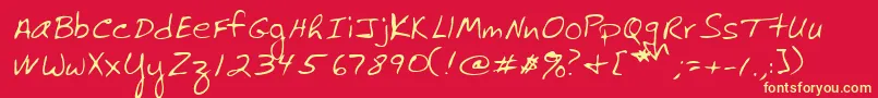 RolandRegular Font – Yellow Fonts on Red Background