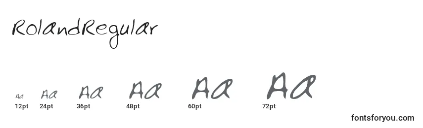 Размеры шрифта RolandRegular