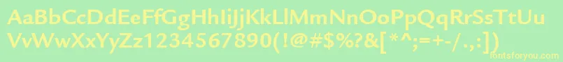 フォントItcLegacySansLtBold – 黄色の文字が緑の背景にあります