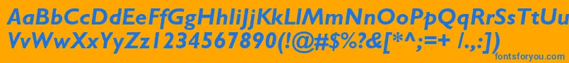 AzgillsanscBolditalic Font – Blue Fonts on Orange Background