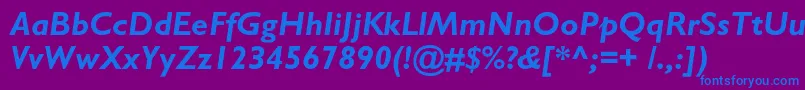 AzgillsanscBolditalic Font – Blue Fonts on Purple Background