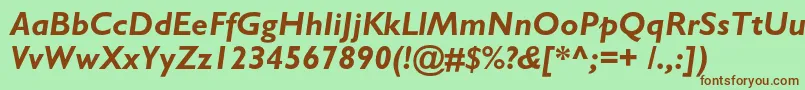 AzgillsanscBolditalic Font – Brown Fonts on Green Background