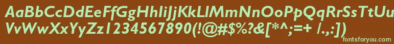 AzgillsanscBolditalic Font – Green Fonts on Brown Background