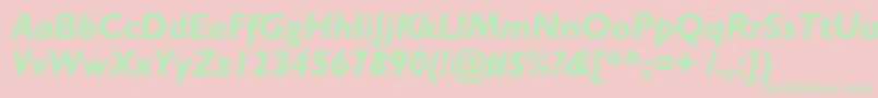 AzgillsanscBolditalic Font – Green Fonts on Pink Background