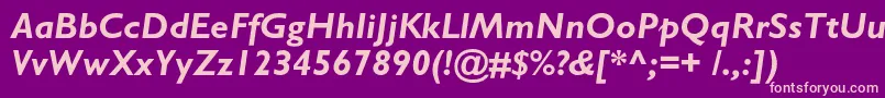 AzgillsanscBolditalic Font – Pink Fonts on Purple Background