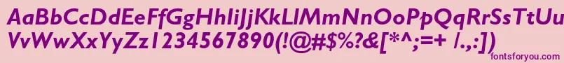 AzgillsanscBolditalic Font – Purple Fonts on Pink Background