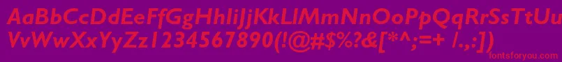 AzgillsanscBolditalic Font – Red Fonts on Purple Background