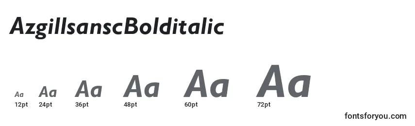 AzgillsanscBolditalic Font Sizes