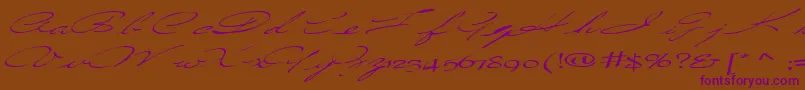 Countrylove3RegularTtcon-Schriftart – Violette Schriften auf braunem Hintergrund