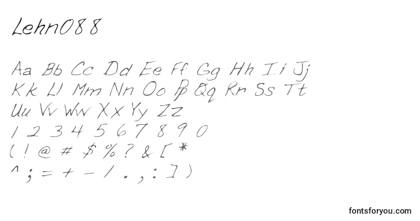 A fonte Lehn088 – alfabeto, números, caracteres especiais