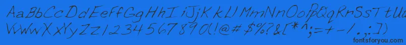 Lehn088-Schriftart – Schwarze Schriften auf blauem Hintergrund