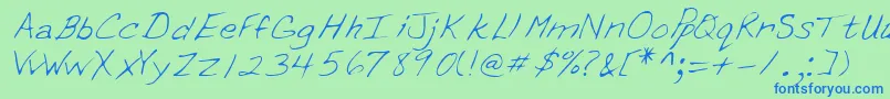 Lehn088 Font – Blue Fonts on Green Background