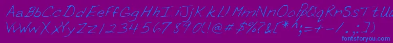 Lehn088 Font – Blue Fonts on Purple Background