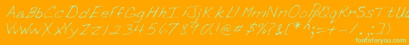 Lehn088 Font – Green Fonts on Orange Background