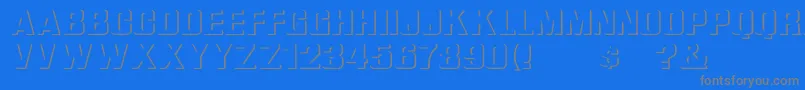 フォントWhataReliefWd – 青い背景に灰色の文字