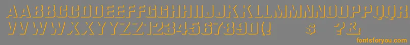 フォントWhataReliefWd – オレンジの文字は灰色の背景にあります。