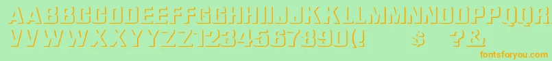 WhataReliefWd Font – Orange Fonts on Green Background
