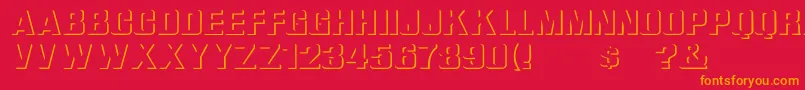 WhataReliefWd Font – Orange Fonts on Red Background