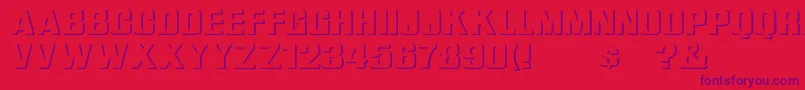 WhataReliefWd Font – Purple Fonts on Red Background