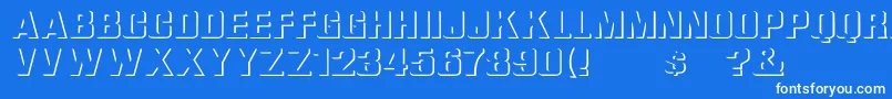 WhataReliefWd Font – White Fonts on Blue Background
