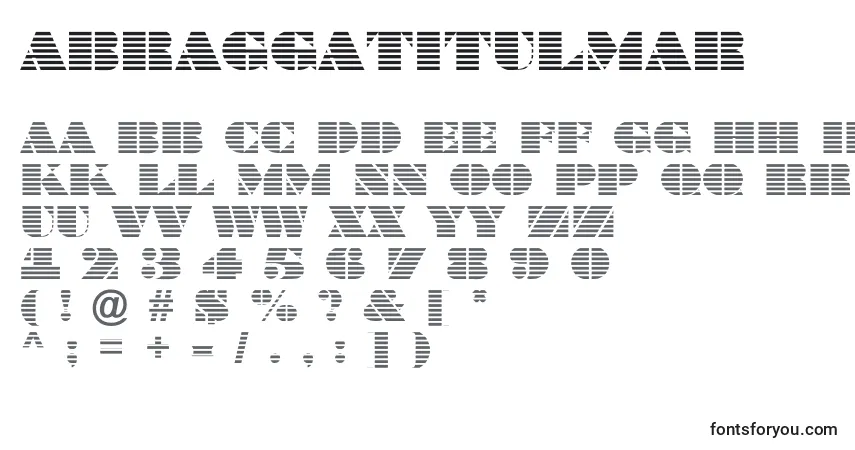 Schriftart ABraggatitulmar – Alphabet, Zahlen, spezielle Symbole