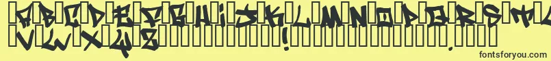 WritersFat Font – Black Fonts on Yellow Background